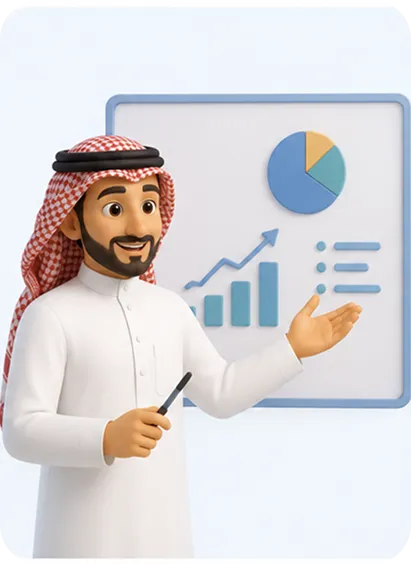مسؤول في المدرسة يعرض نتائج طلابه